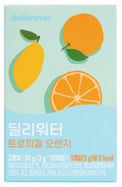 0칼로리 딜리워터 트로피칼오렌지 1박스, 30g, 1개