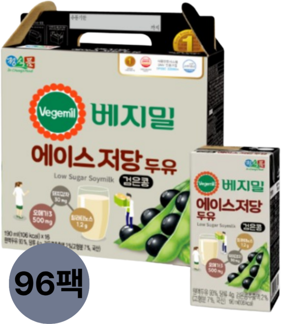베지밀 에이스 저당 두유 190ml 96팩