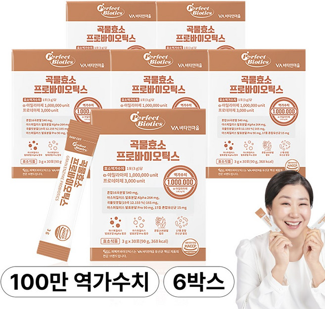 퍼펙트바이오틱스 곡물효소 프로바이오틱스, 90g, 6박스