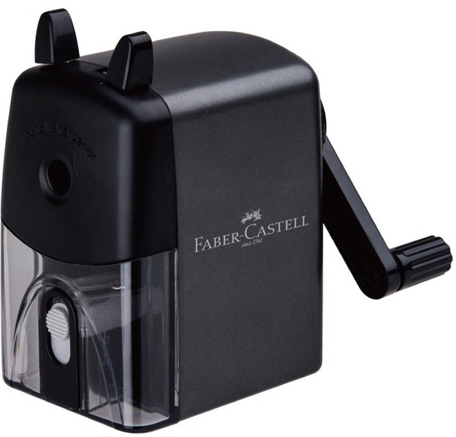 파버카스텔 핸들 연필깎이 회전식연필깎이, 1개, 블랙