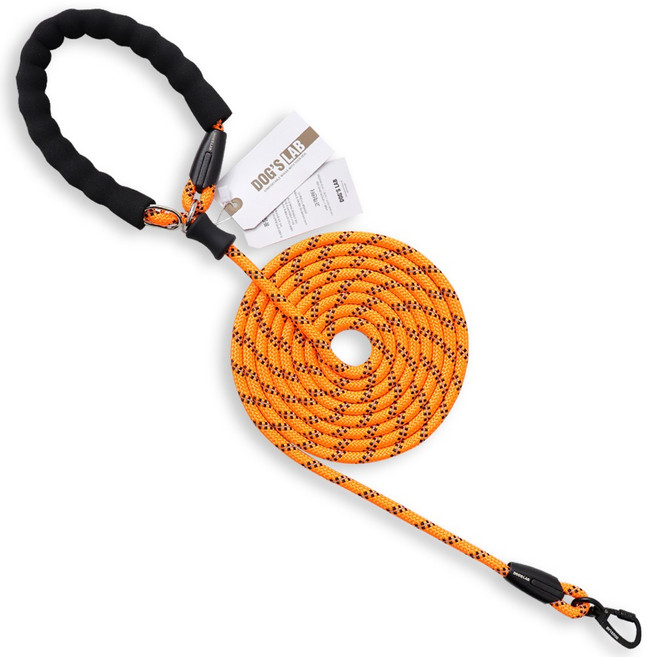 독스랩 로프 PRO 리드줄 스트롱 소형견 중형견 대형견, 오렌지, 1개