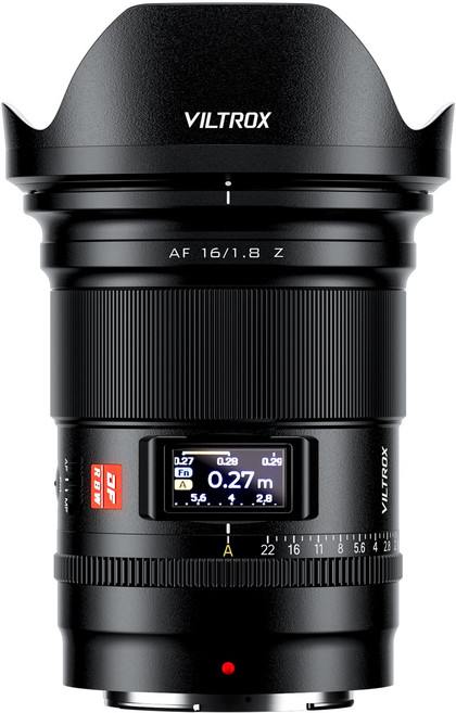 VILTROX AF 16mm F1.8 Z마운트 광각 단초점 렌즈 풀프레임 대응·액정 화면 내장