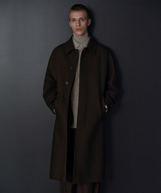 무신사스탠다드 MUSINSA STANDARD FORTEX 펠트 오버사이즈 발마칸 코트 [다크 브라운]MMECT9D01-DR 116215