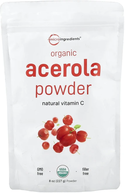 건강챙기세요 Micro Ingredients 유기농 아세로라 분말 227g(8oz) 백살까지오래오래, MicroIngredients유기농아세로라분말227g8, 227g, 1개 - 쿠팡