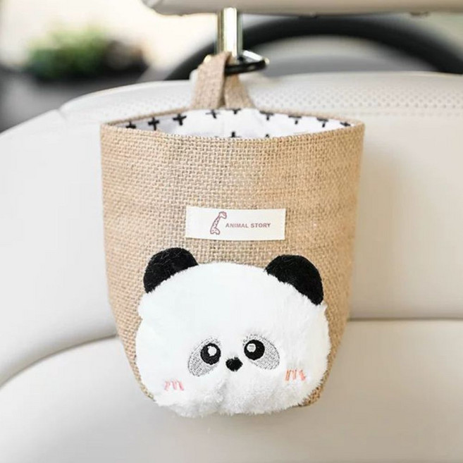티쯔 차량용 정리함 수납함 바구니 보관함, 판다, 1개