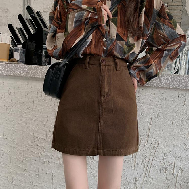 봄 가을 여성 코듀로이 골덴 스커트 캐주얼 하이웨이스트 a라인 치마 슬림핏 기질 코듀로이 미니 스커트 SYM