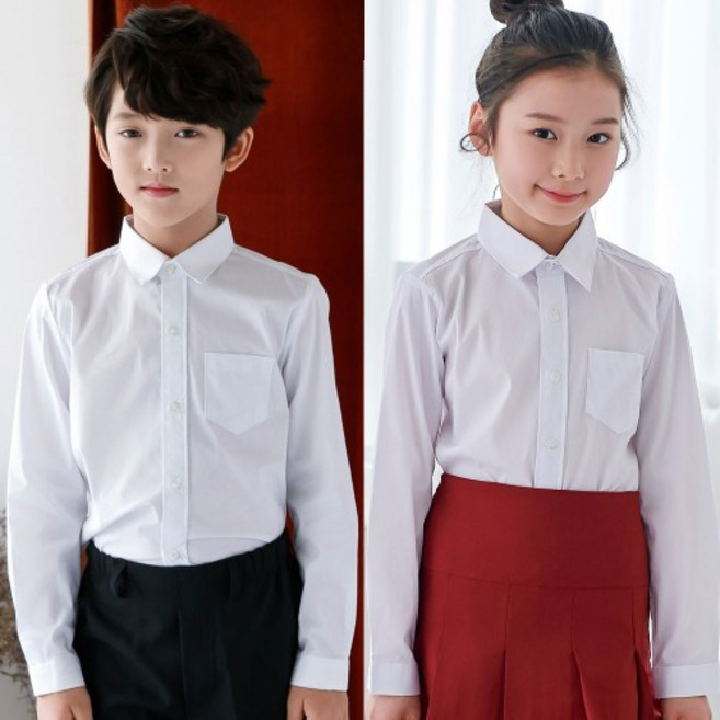 남 여 아동 주니어 초등학생 공용 잭 스판 남방