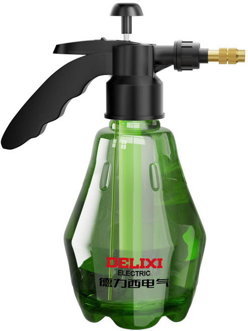 DELIXI ELECTRIC 공기압식 물뿌리개 가정용 화분 분무기 원예 물 분무기스프레이 꽃주기와 청소를 위한 고압분무기(1500ml), 오로라 그린, 1개