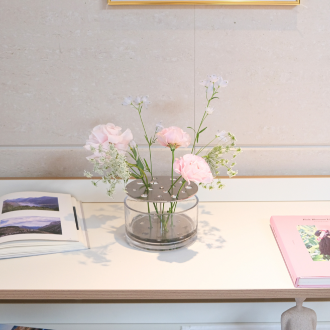 네르하 이케바나 화병 무광에디션 꽃꽂이 꽃병 일반 대형, 라운드