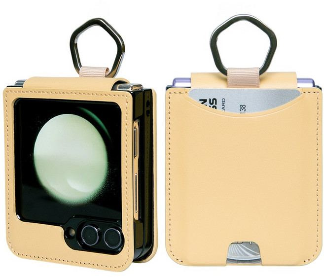 폰누리 갤럭시 Z플립7 FE Z플립6 링 힌지보호 가죽 카드 휴대폰 케이스