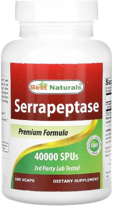 베스트내츄럴스 세라펩타아제 40000SPU 180 캡슐, 1개, 180정 - 쿠팡