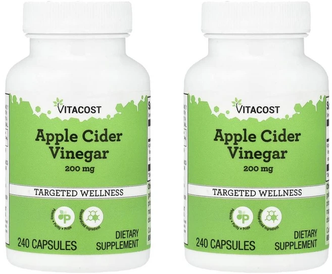 비타코스트 애플 사이더 비네거 200 mg Vitacost Apple Cider Vinegar 240정, 2개 - 쿠팡