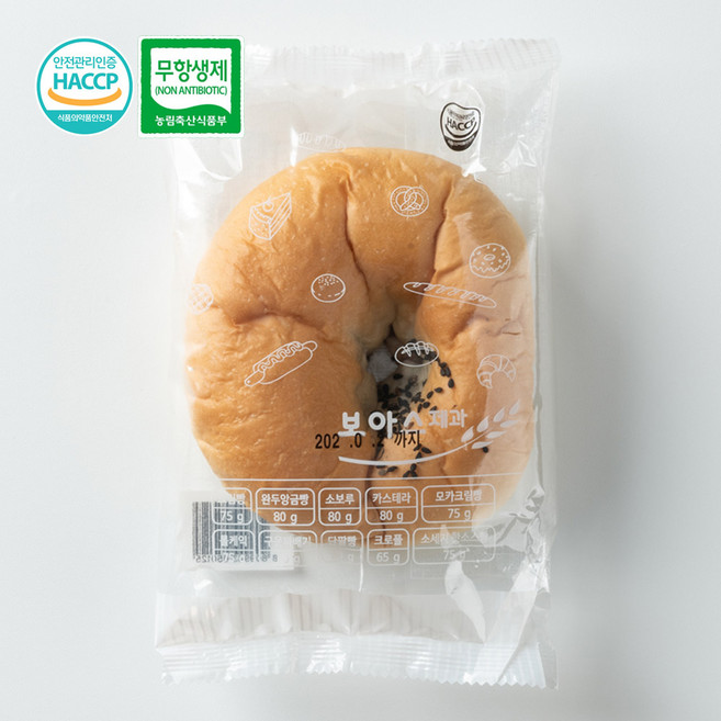 보아스제과 수제빵 제과점빵 단팥빵 80g, 20개