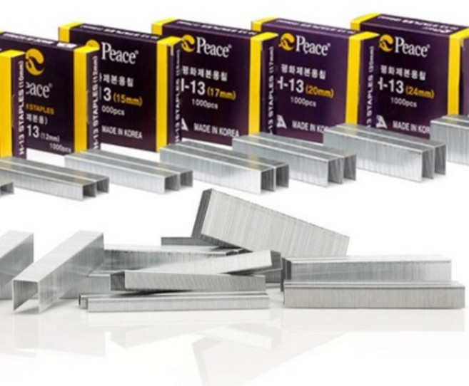 평화 H-13스테플러심 6~24mm/스테이플러심/호치케스심/스템플러심/스태플러심/타카/스탬플러/타카침/스테플러심/손타카/공구, 스테플러심(17mm)_1통