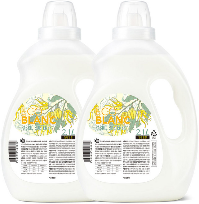 에코블랑 퍼퓸 섬유유연제 2.1L, 2개