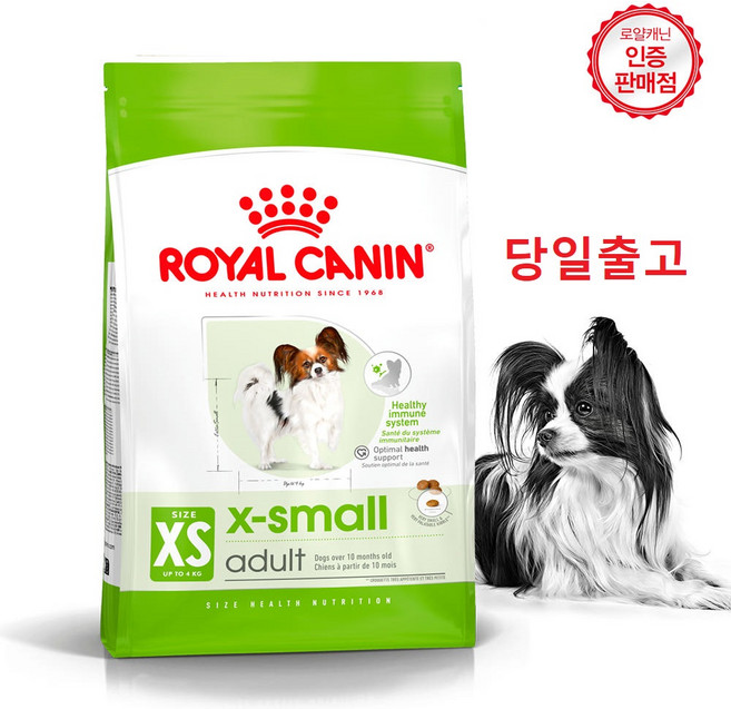 당일출고(최근입고분)로얄캐닌 강아지 사료 엑스스몰 어덜트 3kg 초소형 알갱이 건강한 피모 요료기계관리 증정품)헬로연어치킨껌 1개, 3000L, 닭+오리