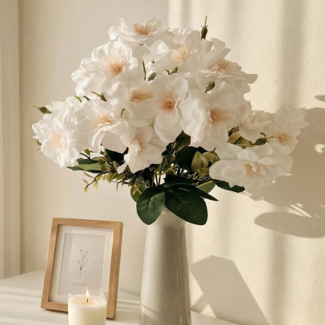 태봉리꽃가게 화이트 다알리아 꽃다발 조화 풍성한 다발, 1개