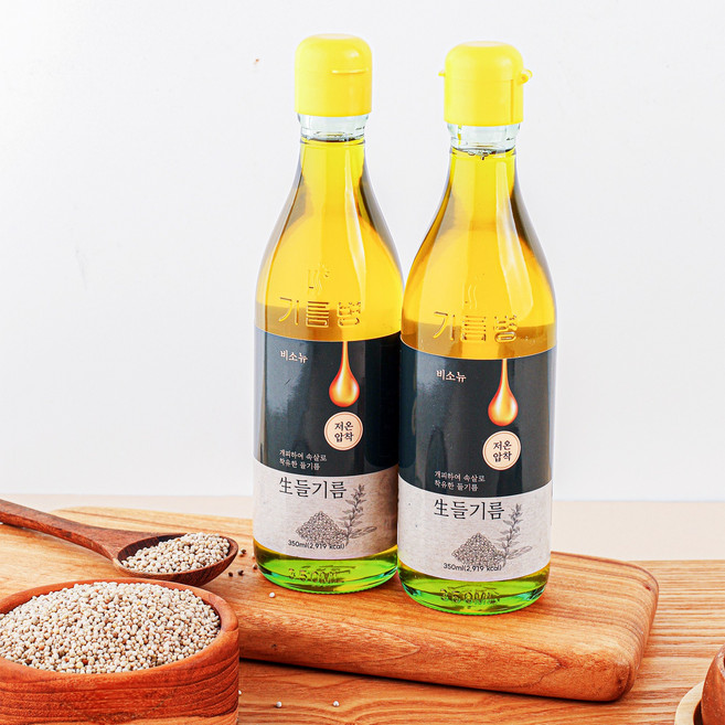 비소뉴 저온압착 생 들기름, 3개, 350ml