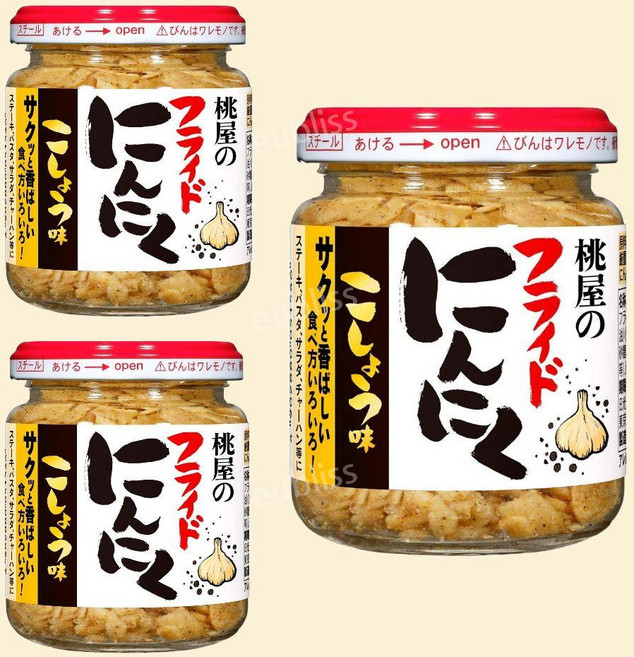 모모야 라유 오리지널 튀긴마늘 후추맛 시즈닝 3개 일본 밥도둑 만능 드레싱 소스, 40g