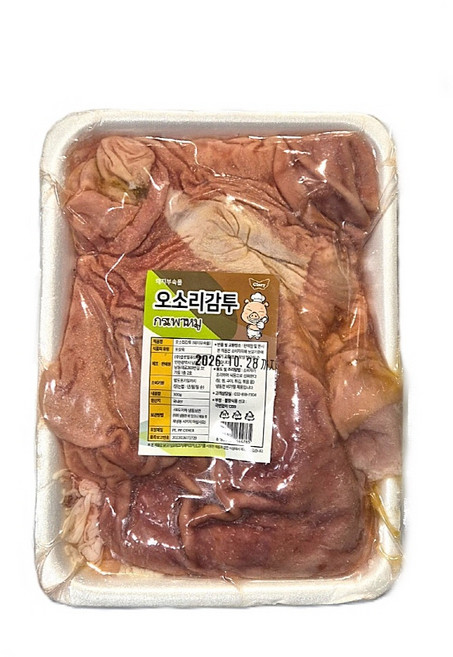 국산 냉동 돼지 위 오소리감투 부산물 특수부위 300g, 600g, 600g, 1개