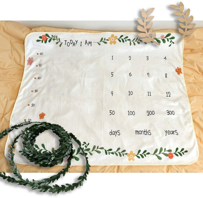 케이트가든 자체제작 성장블랭킷 성장앨범 셀프촬영 배경천 출산선물, 1개