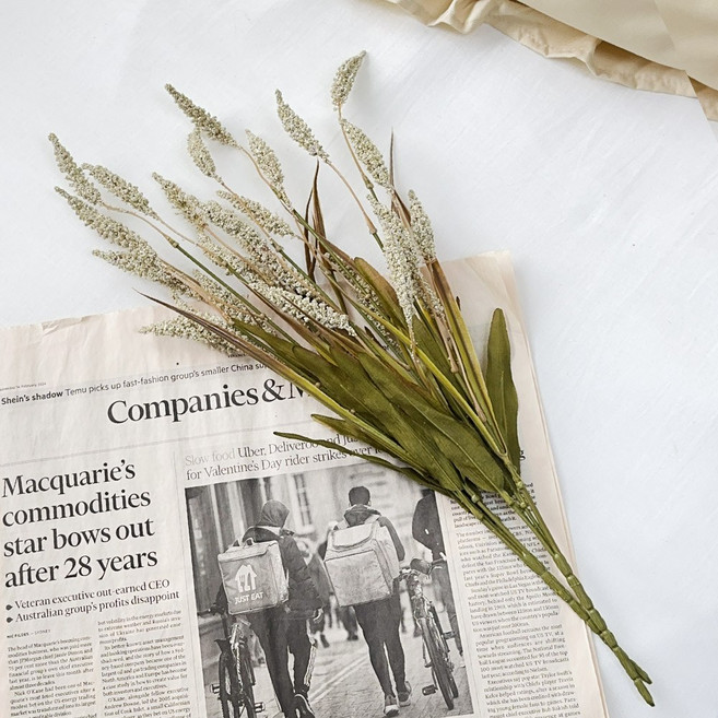 [한소픈] 보리 갈대 조화 부시 갈대 수수 가을 장식 조화, 1개, 아이보리