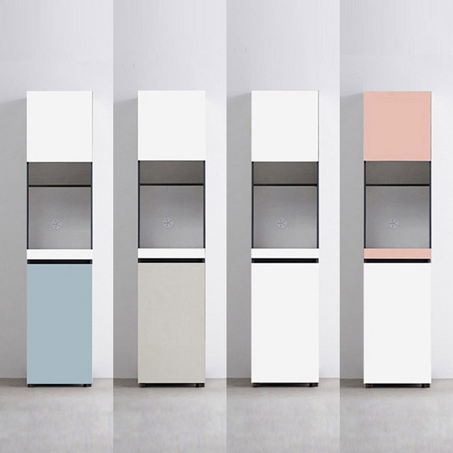 퍼스웰 속깊은광폭 냉장고틈새장 주방수납장.400 밥솥형(HA_088), 올리브, 어프리콧, 상단색상:어프리콧 / 하단색상:올리브