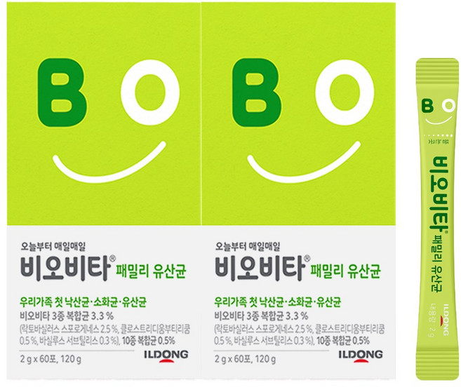 비오비타 패밀리 유산균, 120g, 2개