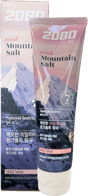 2080치약 퓨어솔트 치약 대용량 핑크솔트 12개, 120g