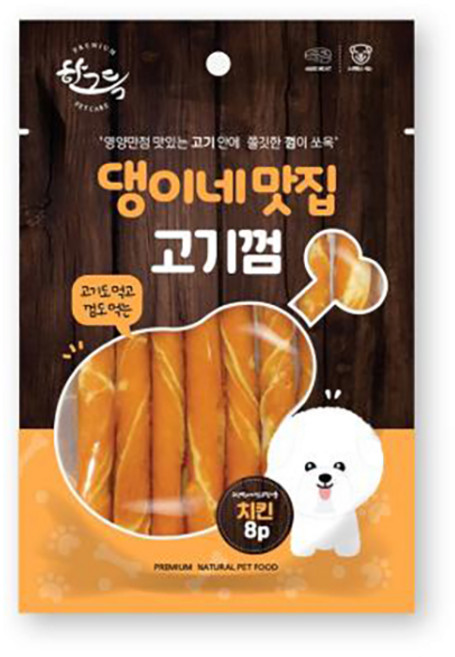댕이네 맛집 고기껌 치킨 8p강아지간식고기랑껌이랑, 1개