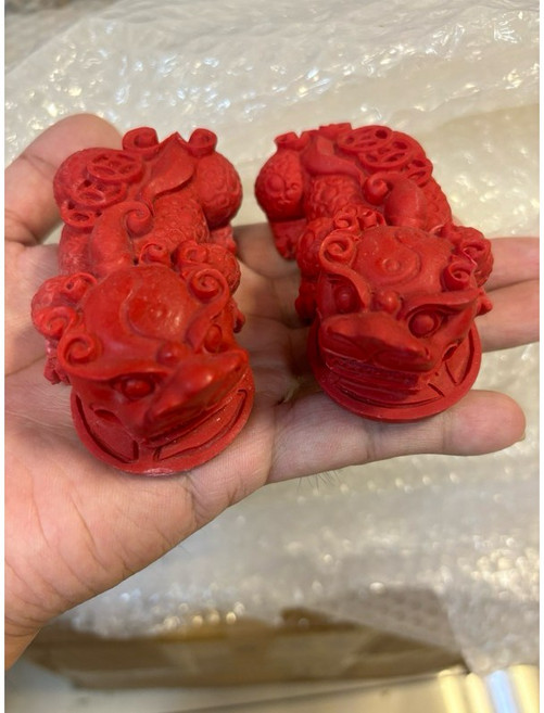 泓潤 朱砂 貔貅 擺件 招財, ㄧ對
