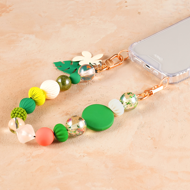 아르노 [정품] 셀럽이 선택한 기종무관 비즈 스트랩 핸드폰 줄 1세트, 애플 트리