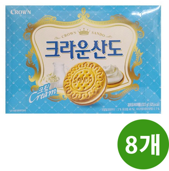 크라운산도 크림, 323g, 8개