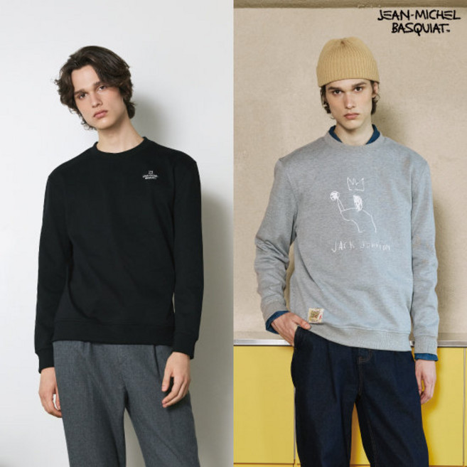 바스키아 25FW 남성 아트워크 기모 맨투맨 2종