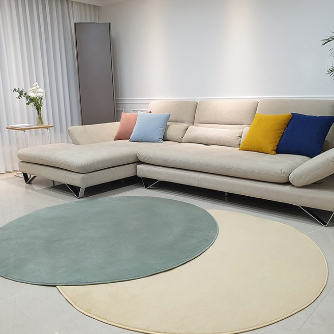 소프트 단모 160cm 원형 러그