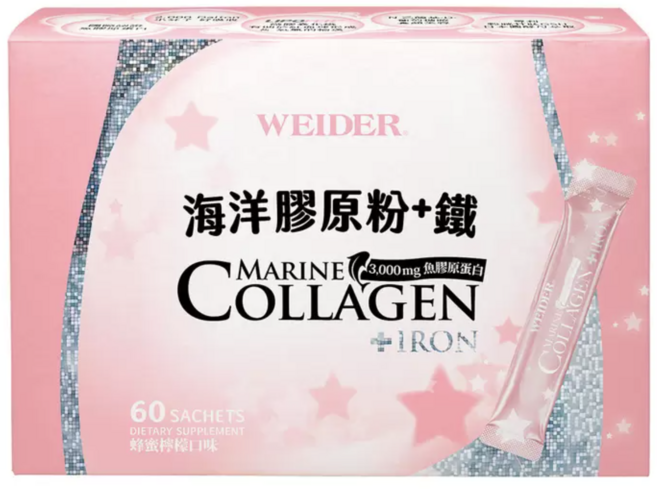WEIDER 海洋膠原粉+鐵 60包 膳食補充品, 4.5克, 60