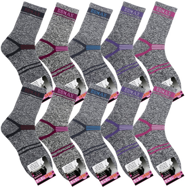 지니양말 국내산 여자 2중 쿠션 파일 등산 양말 5~10켤레