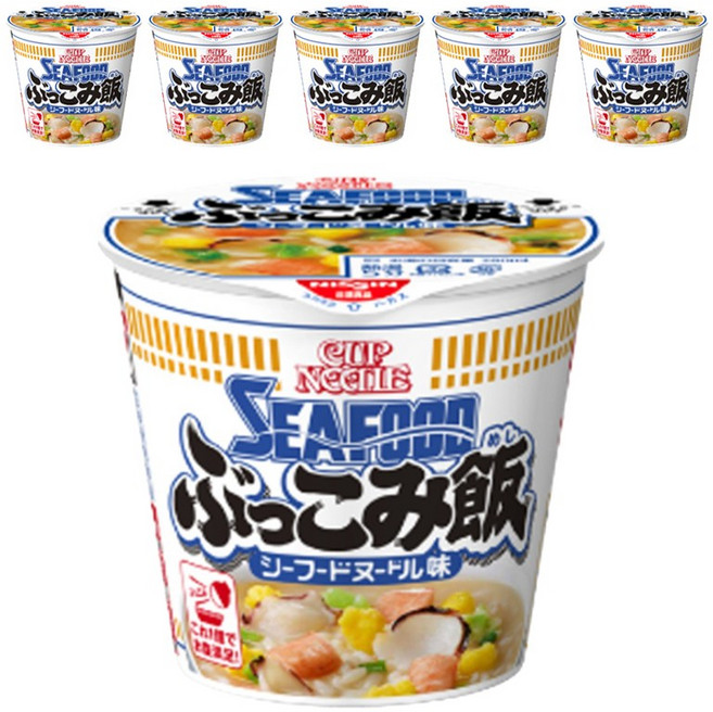 NISSIN 日清 Cup Noodle 海鮮 Bukkomi 飯粒海鮮麵, 6個, 79g