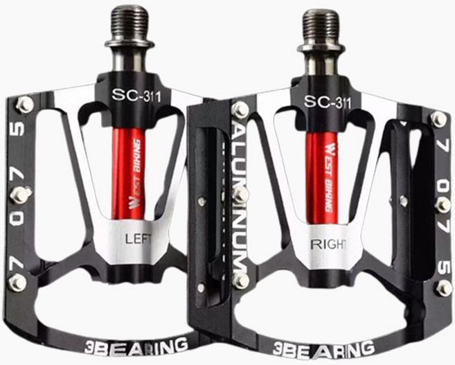 ELSECHO 자전거 알루미늄 합금 페달 세트, 1세트, SC-311-블랙