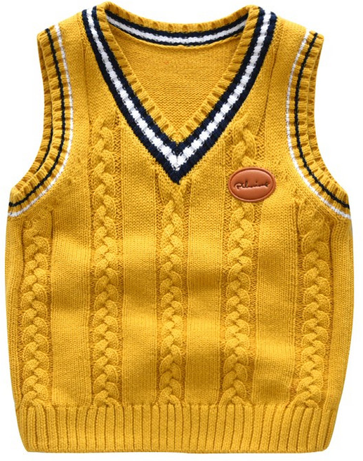 크리스탈하우스 아동용 꽈배기 니트 조끼 230