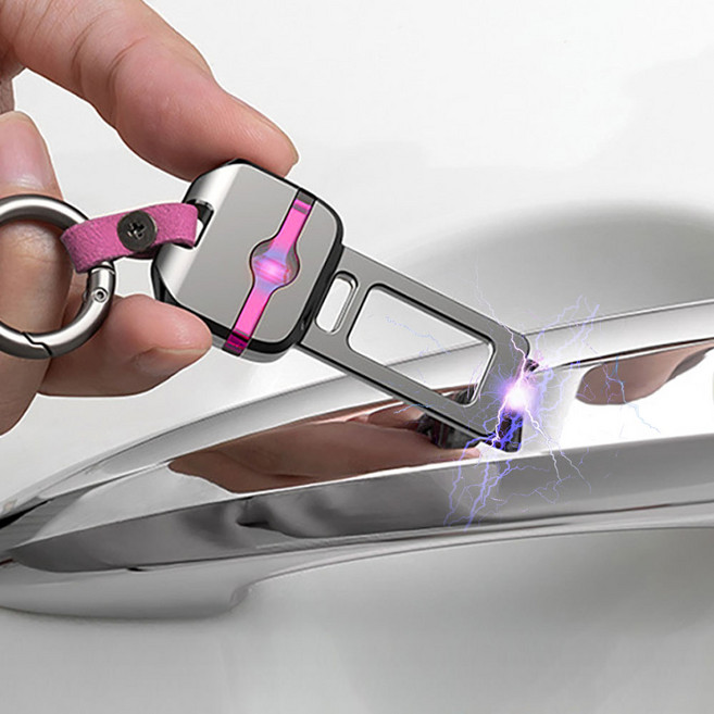 정전기방지 열쇠고리 차량용 안전벨트 락 잠금장치 연장 클립 홀더 버클꽂이 고정핀 정전기 키홀더, 1개, 정전기 방지 벨트 클립 핑크