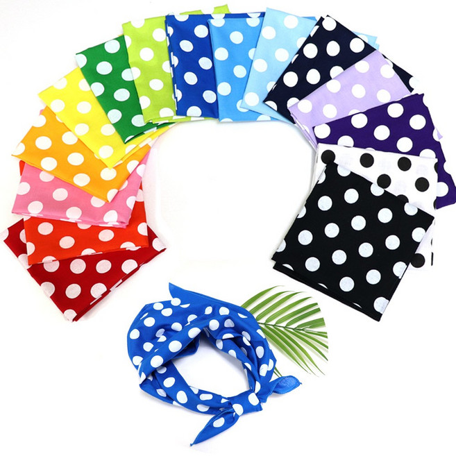 콘도라 빅도트손수건 큰도트 빅땡땡이스카프 칼라손수건 행사 단체 면100 등산스카프 두건 복고풍