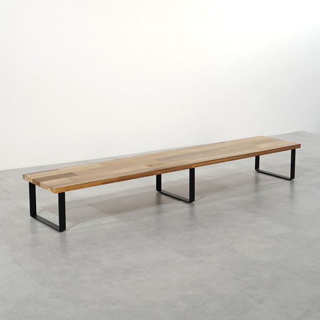 원목 화분 다이 진열대 300x1200mm 높이16cm, 1단, 아카시아상판(블랙받침)