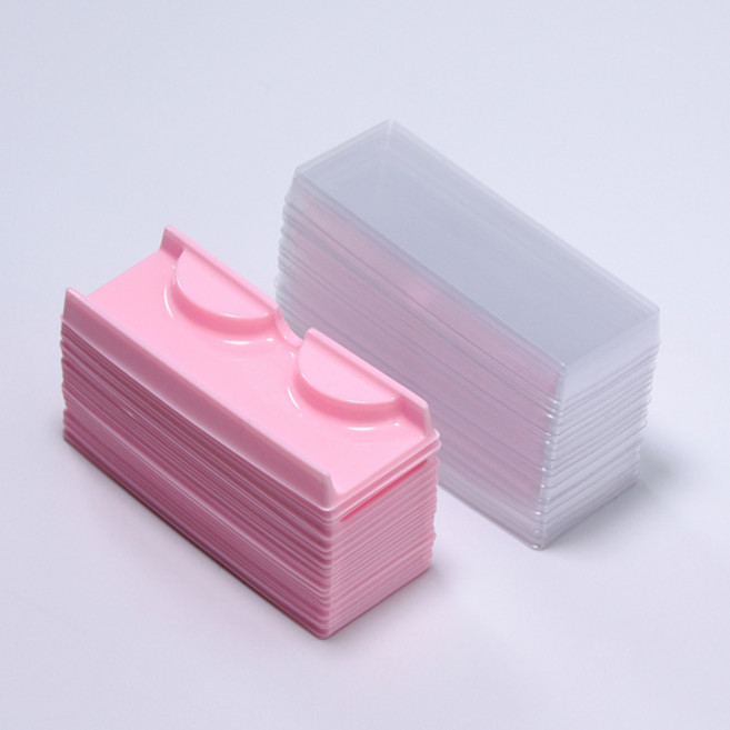 ANNAFRIS 50pcs 속눈썹 포장 상자 거짓 속눈썹 플라 트레이 홀더 빈 스토리지 커버 밍크 디스플레이 상자, [03] Pink Lashes Tray