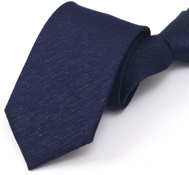 [7폭] 코튼 네이비 자동 지퍼 넥타이