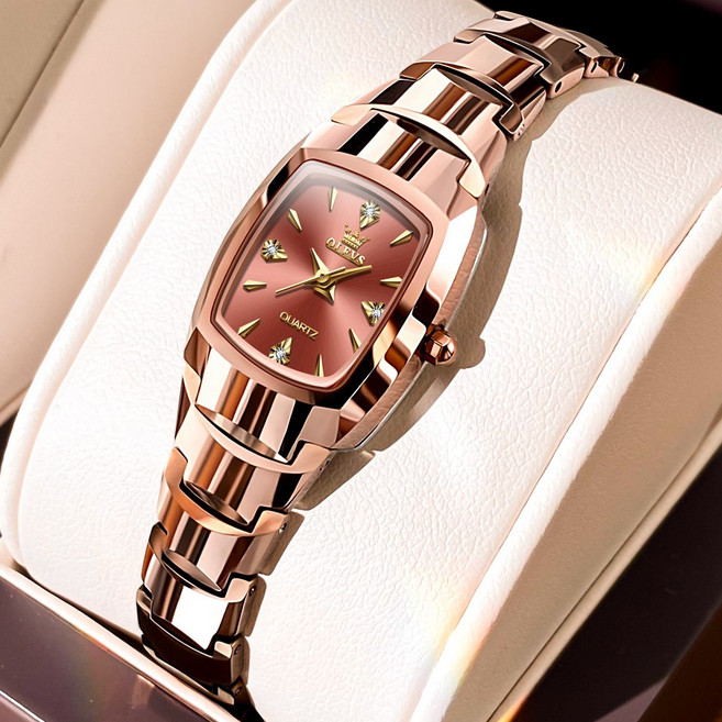 OLEVS 여성손목시계 정품쿼츠 럭셔리 명품 워터프루프 메탈시계