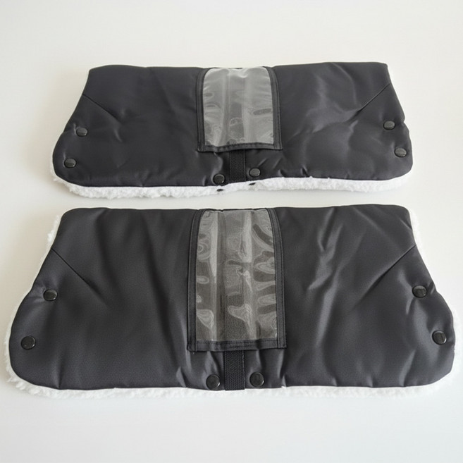 유모차 방한 장갑 핸드머프 손워머, 2개, 블랙