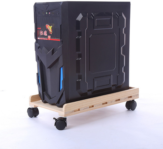 CareFree 다용도 원목 컴퓨터 본체 받침대, 1개