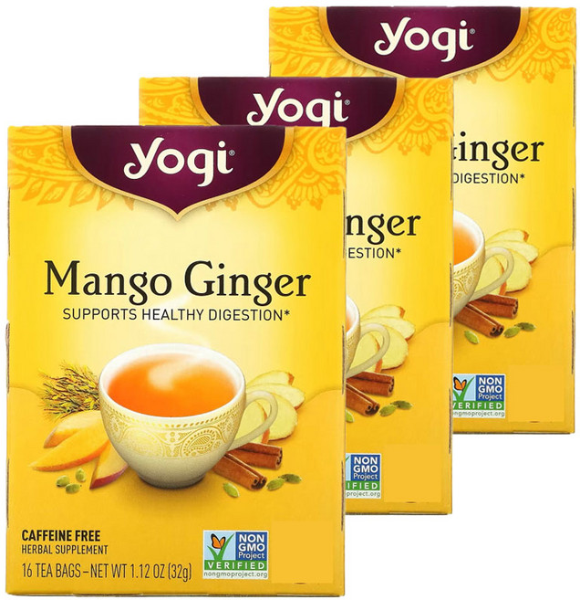 요기티 망고 진저 생강 카페인프리 티백, 2g, 16개입, 3개