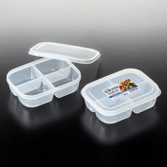 나까야 나눔 칸막이 밀폐용기 4칸, 1개, 단품